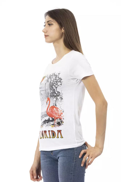  - White Cotton Women T-Shirt