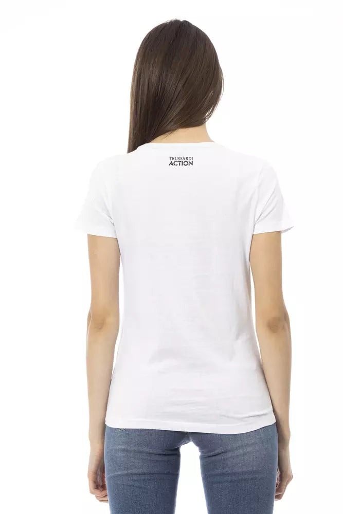  - White Cotton Women T-Shirt