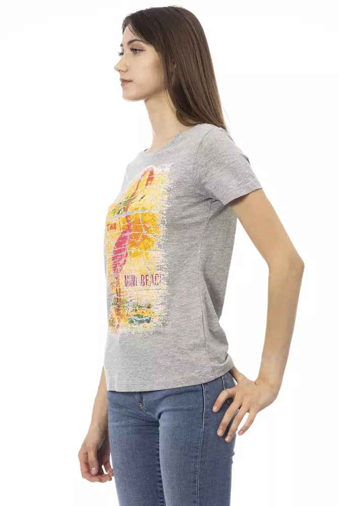  - Gray Cotton Women Top