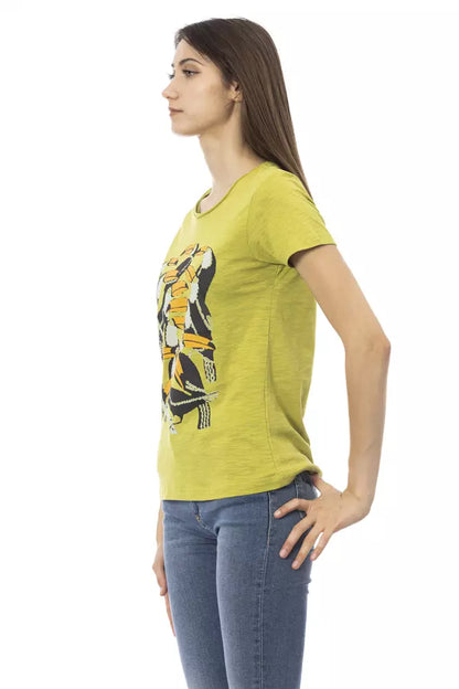  - Green Cotton Women T-Shirt