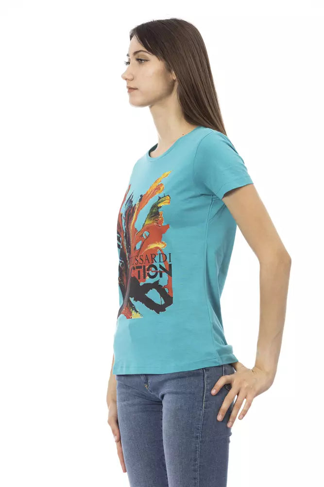 Light Blue Cotton Women Top