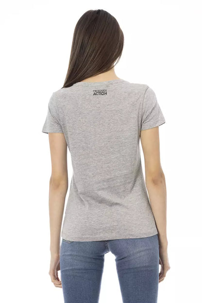  - Gray Cotton Women Top