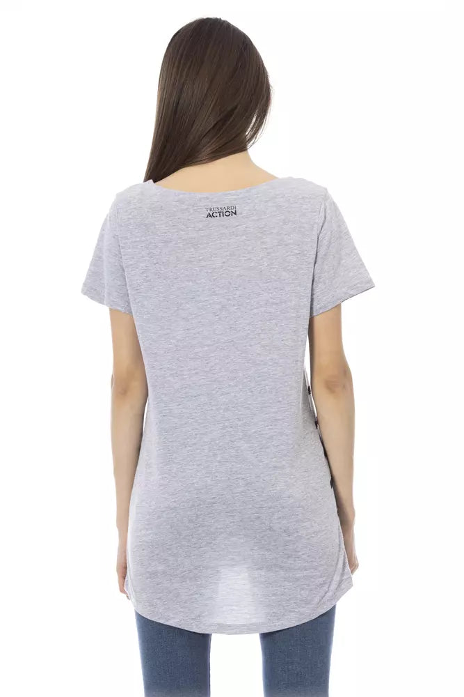  - Gray Cotton Women Top