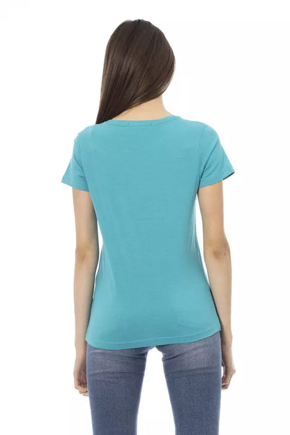  - Light Blue Cotton Women Top