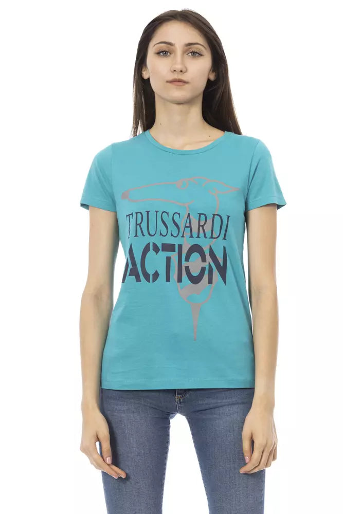  - Light Blue Cotton Women Top