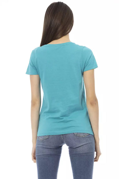  - Light Blue Cotton Women Top