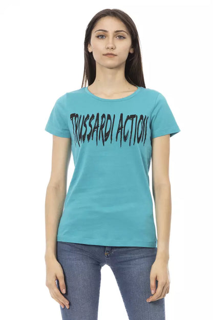  - Light Blue Cotton Women Top