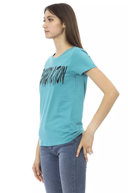  - Light Blue Cotton Women Top