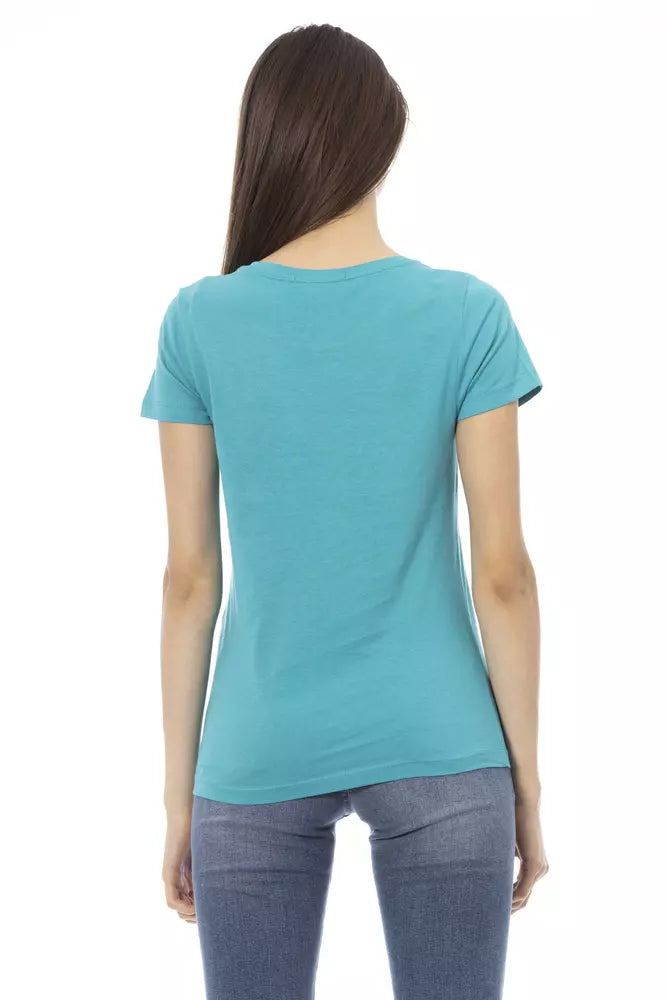  - Light Blue Cotton Women Top