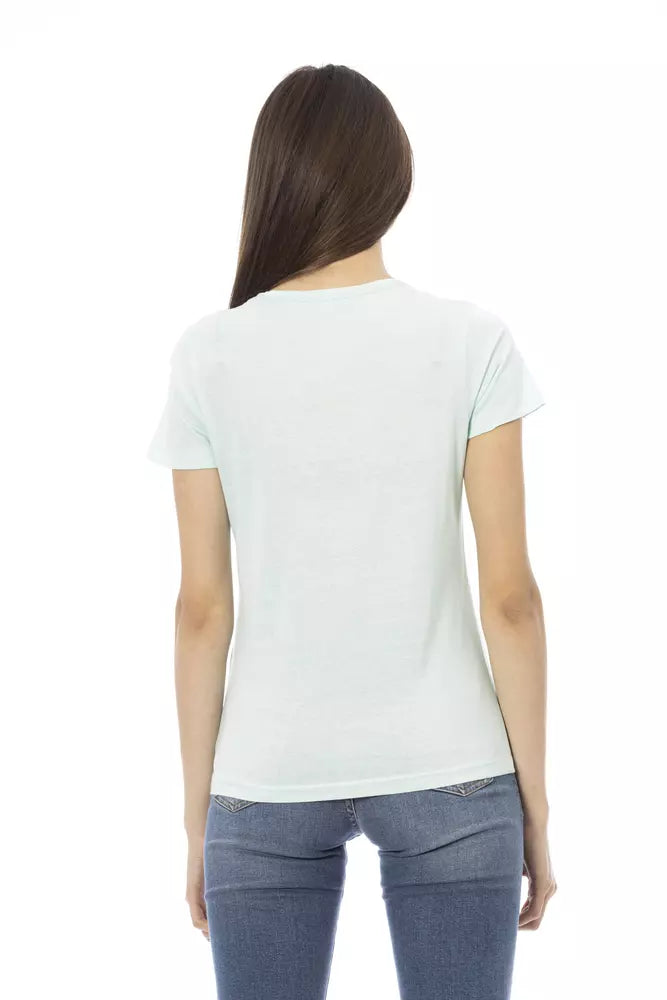  - Light Blue Cotton Women Top