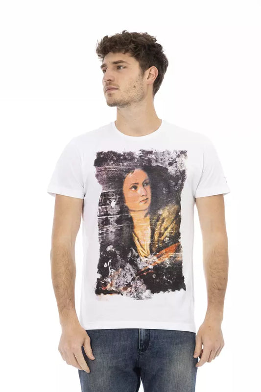 - White Cotton Men T-Shirt
