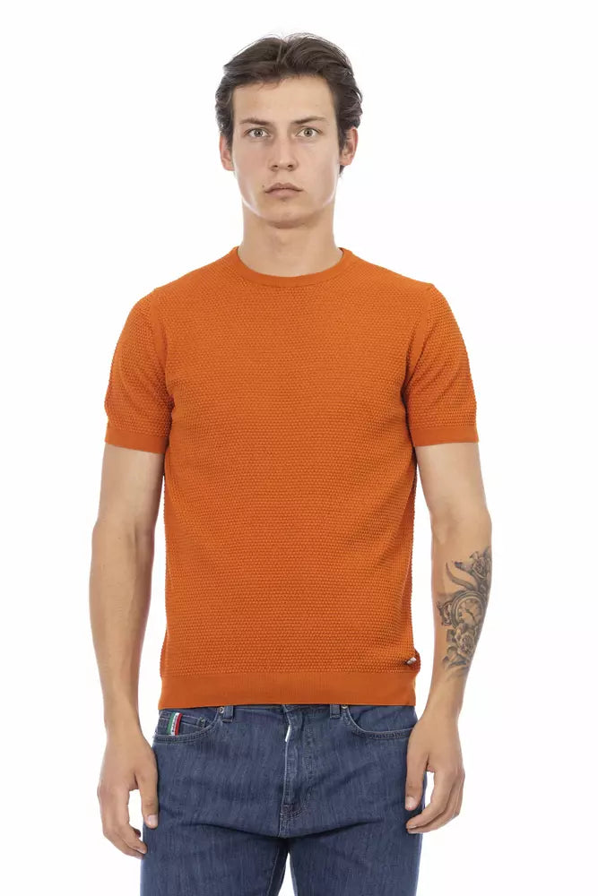  - Orange Cotton Men Sweater