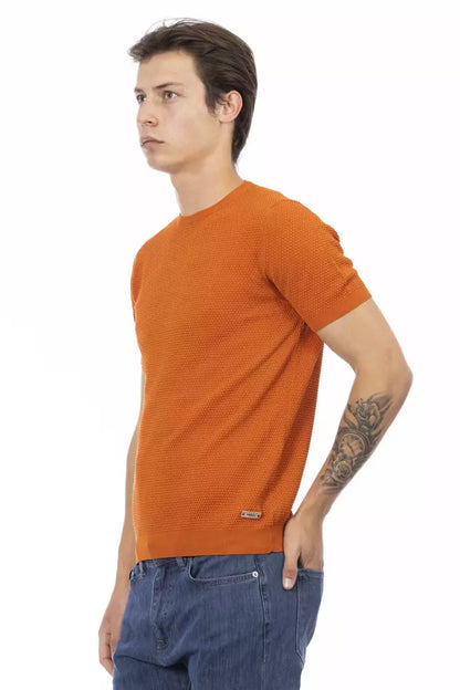  - Orange Cotton Men Sweater