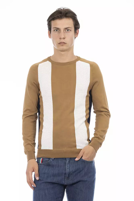  - Brown Cotton Men Sweater