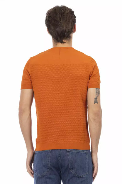  - Orange Cotton Men Sweater