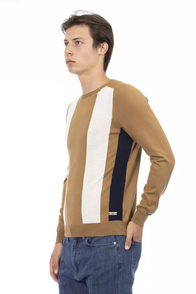  - Brown Cotton Men Sweater