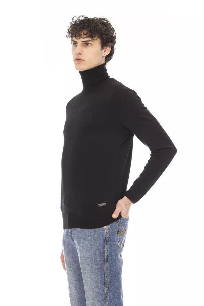  - Black Fabric Men Sweater