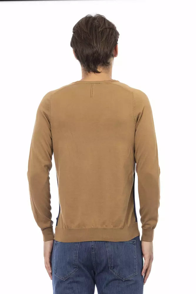  - Brown Cotton Men Sweater