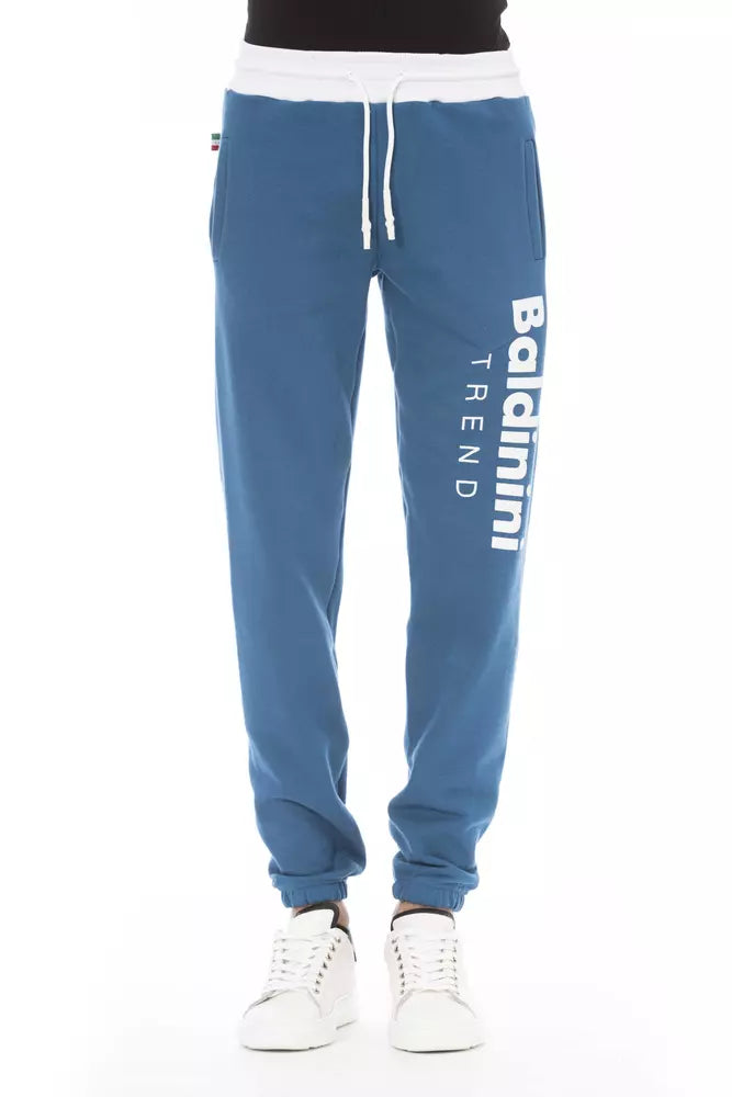  - Blue Cotton Men Pant