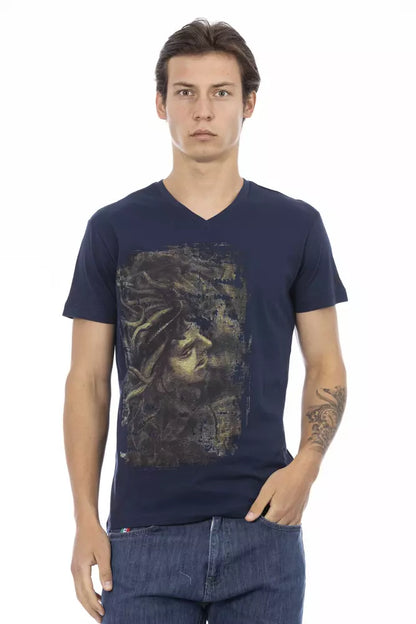  - Blue Cotton Men T-Shirt