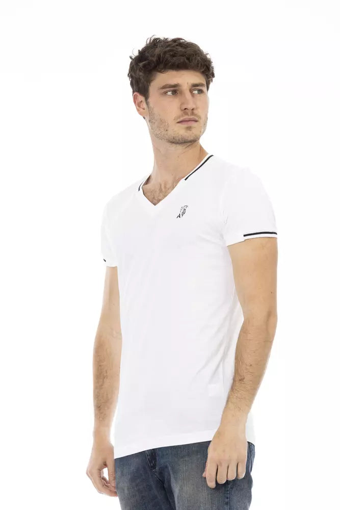  - White Cotton Men T-Shirt