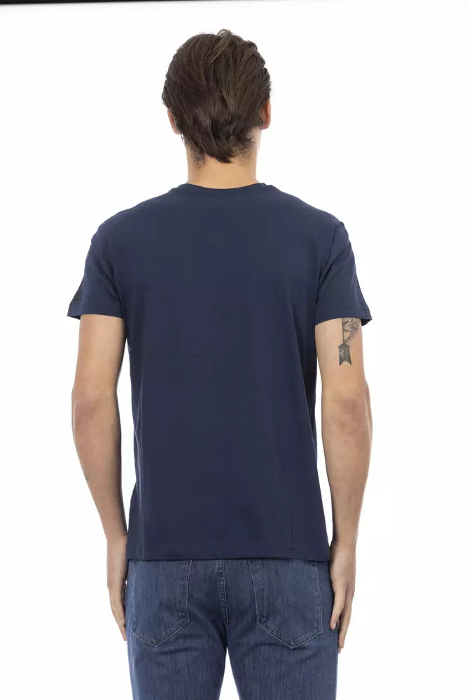  - Blue Cotton Men T-Shirt