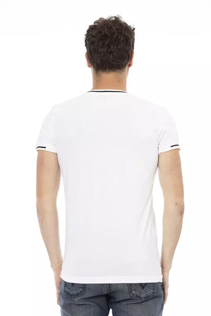  - White Cotton Men T-Shirt