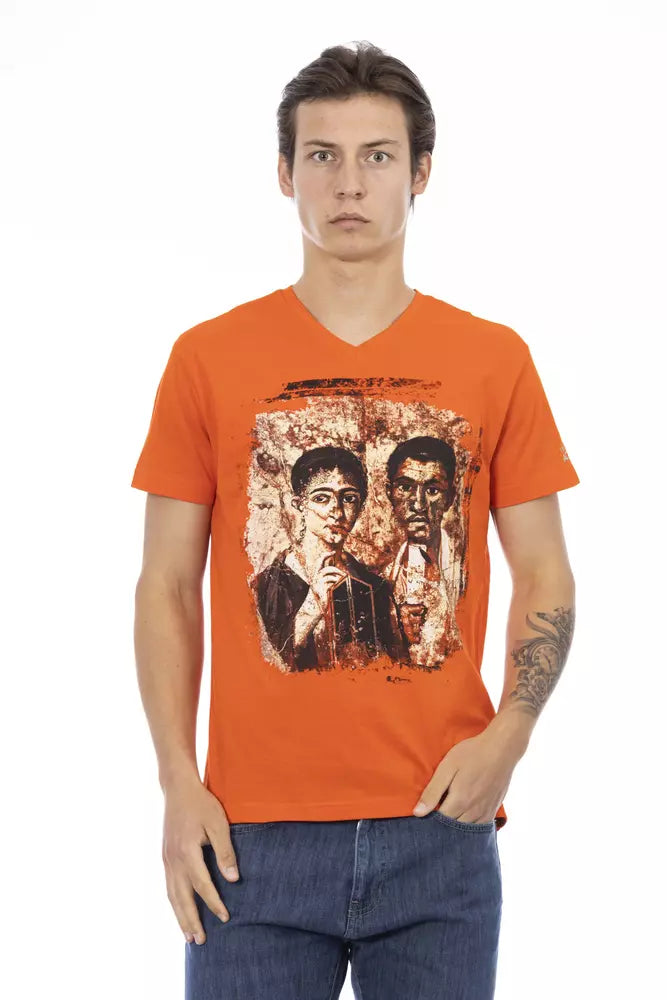  - Orange Cotton Men T-Shirt