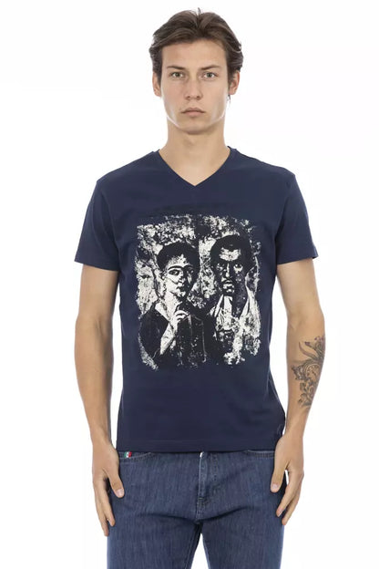  - Blue Cotton Men T-Shirt