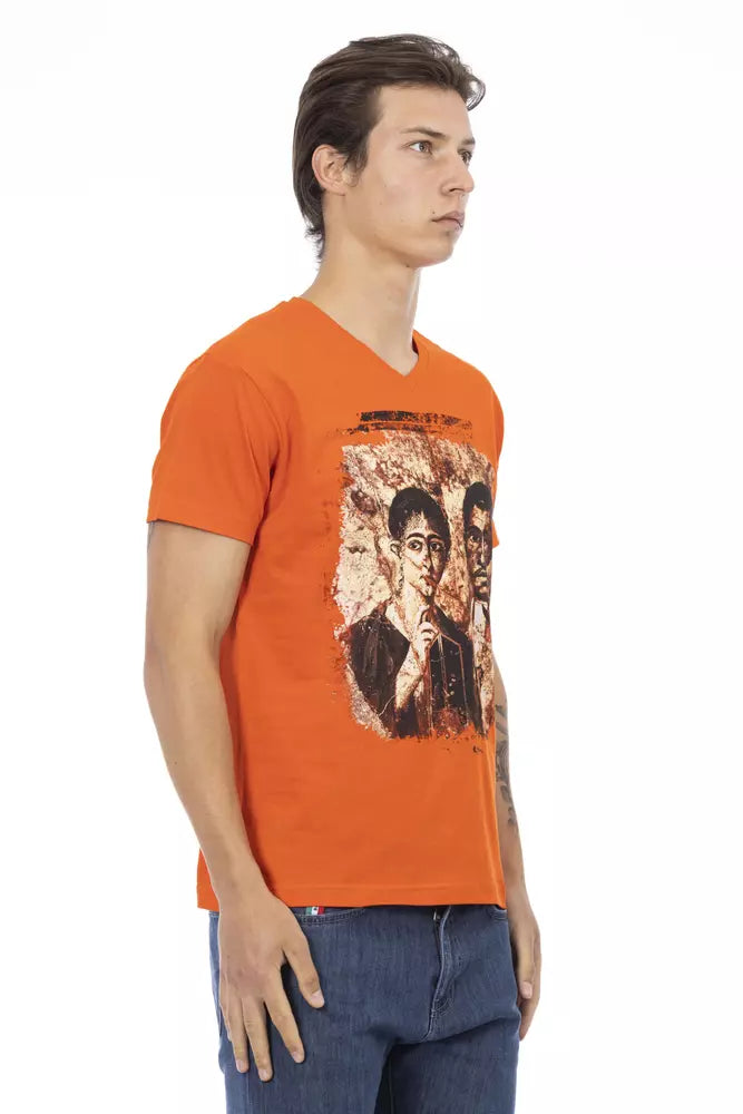  - Orange Cotton Men T-Shirt