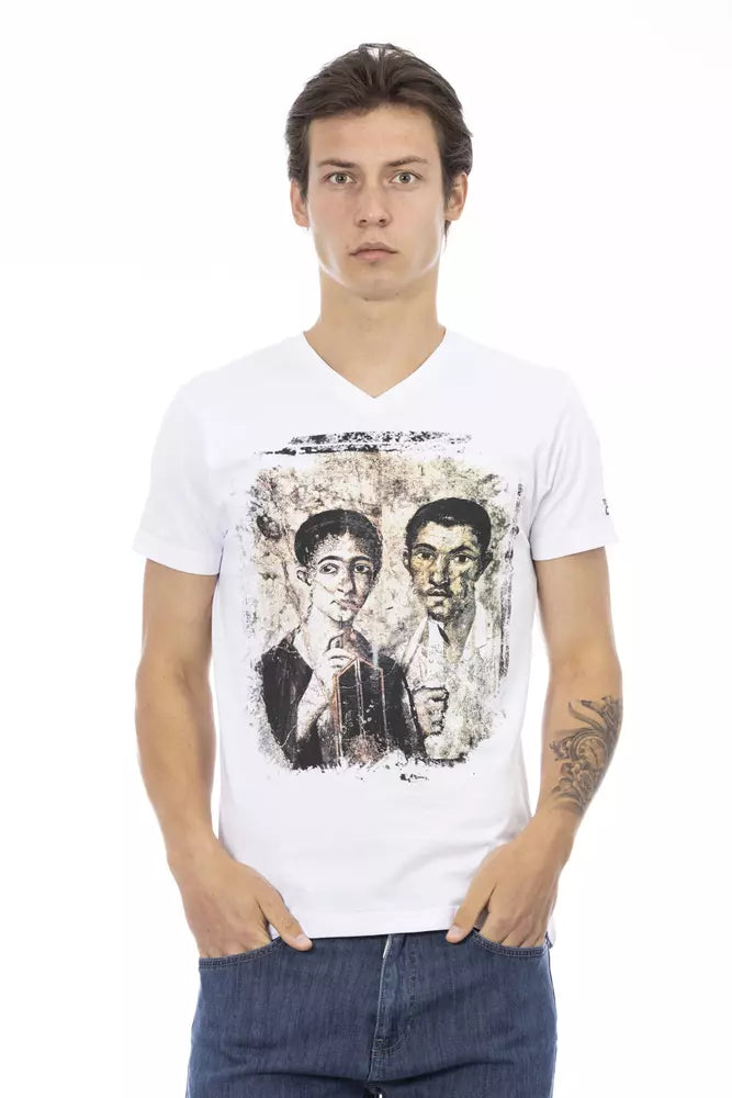  - White Cotton Men T-Shirt