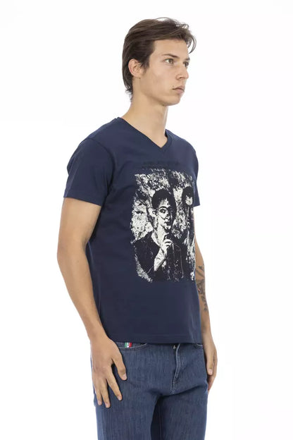  - Blue Cotton Men T-Shirt