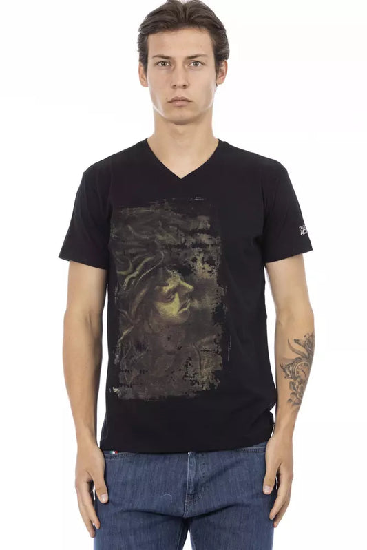 - Black Cotton Men T-Shirt