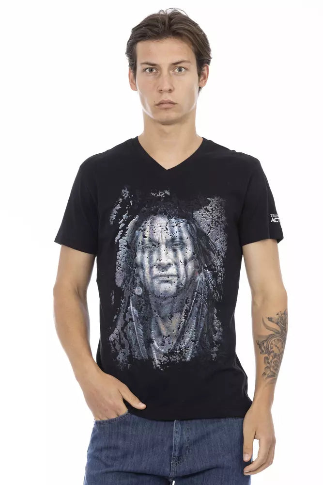 Black Cotton Men's T-Shirt