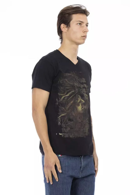  - Black Cotton Men T-Shirt