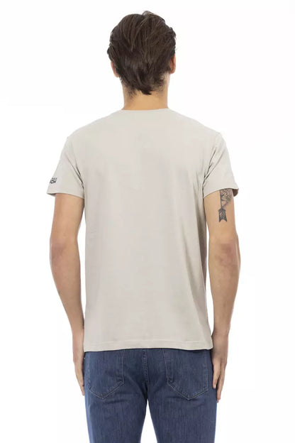  - Beige Cotton Men T-Shirt