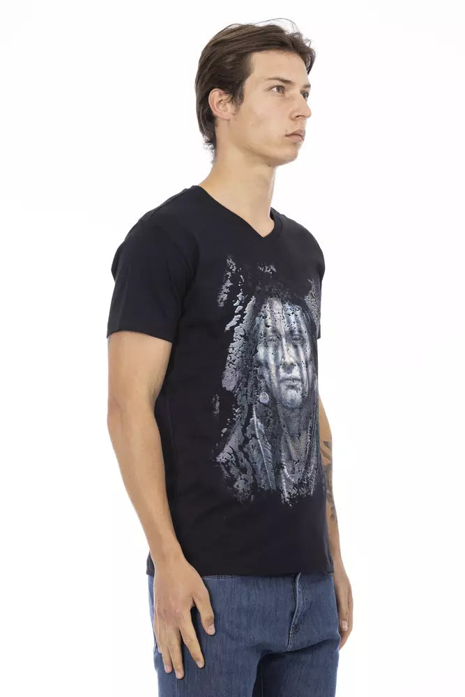  - Black Cotton Men's T-Shirt