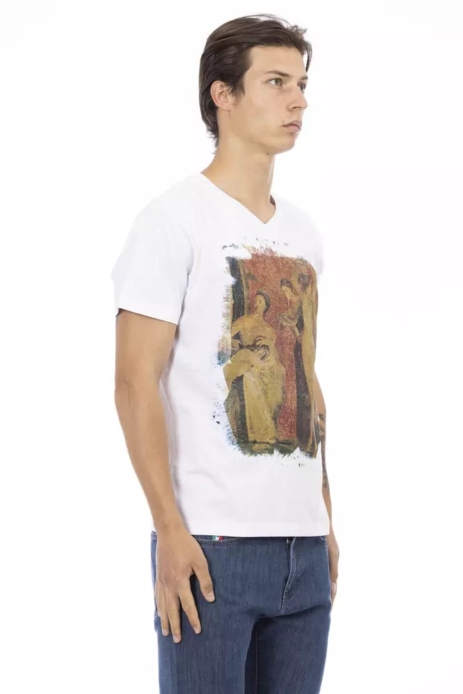  - White Cotton Men T-Shirt