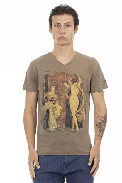  - Brown Cotton Men T-Shirt