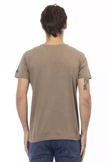  - Brown Cotton Men T-Shirt