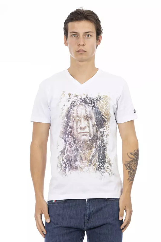  - White Cotton Men T-Shirt