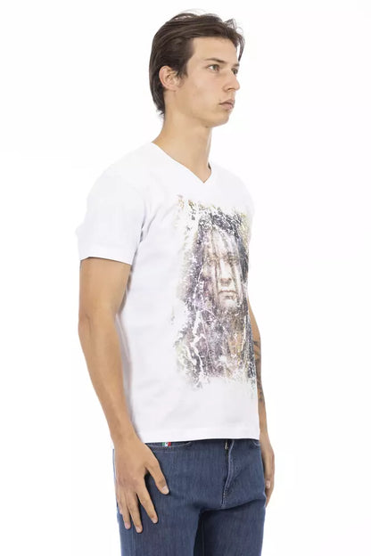  - White Cotton Men T-Shirt