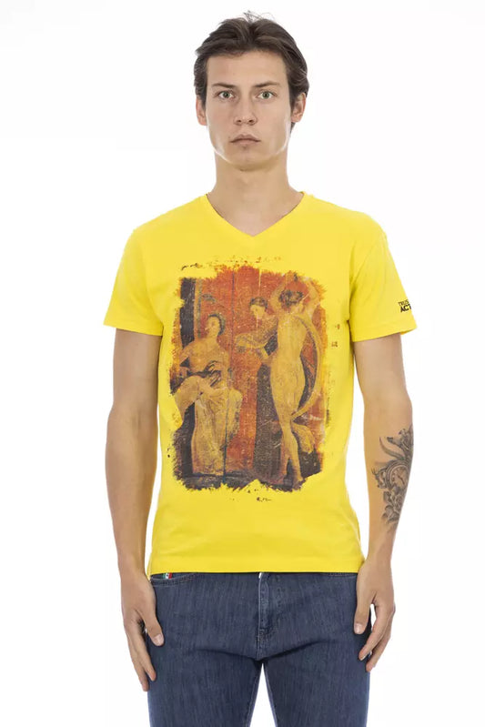  - Yellow Cotton Men T-Shirt