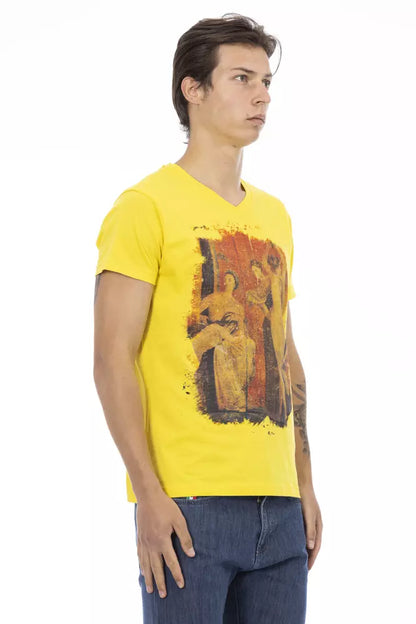  - Yellow Cotton Men T-Shirt