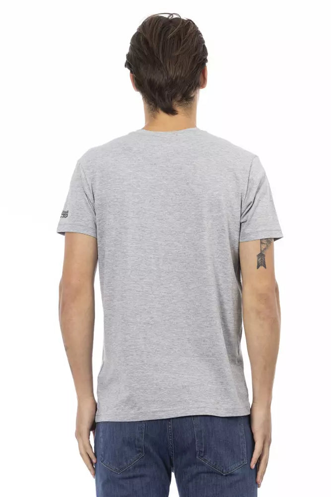  - Gray Cotton Men T-Shirt