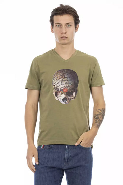  - Green Cotton Men T-Shirt