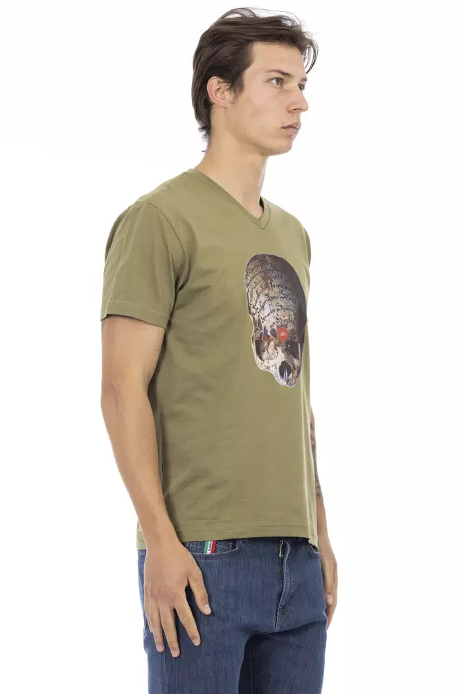  - Green Cotton Men T-Shirt