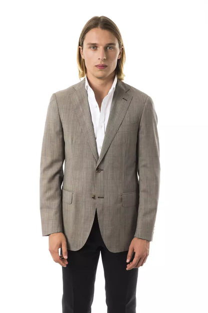  - Gray Wool Men Blazer