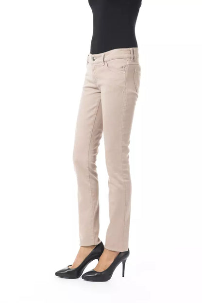  - Beige Cotton Women Pant