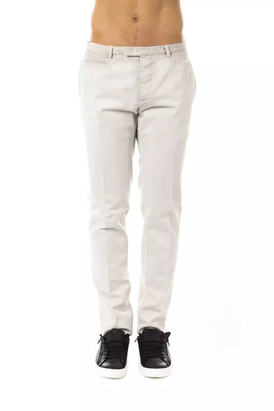  - Gray Cotton Men Pant